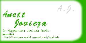 anett jovicza business card